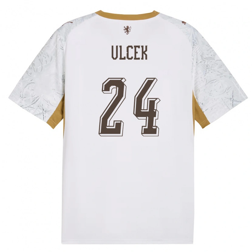 Danxen Niño Camiseta Chequia Tomas Vlcek #24 Marfil Oro Gris 2ª Equipación 26-28 La Camisa México