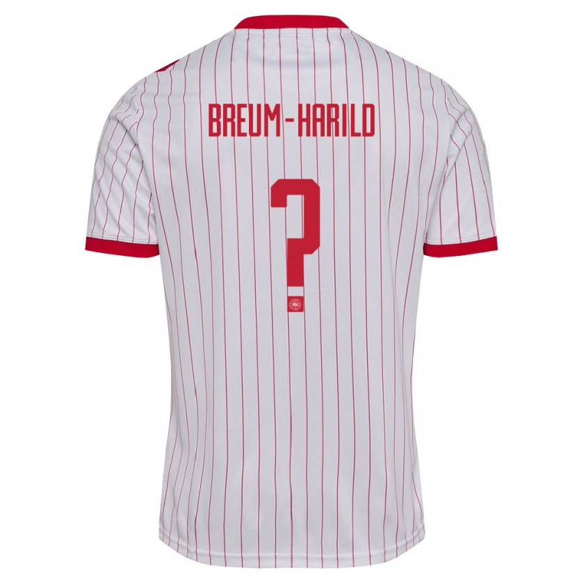 Danxen Niño Camiseta Dinamarca Tobias Breum-Harild #0 Blanco Rojo 2ª Equipación 26-28 La Camisa México