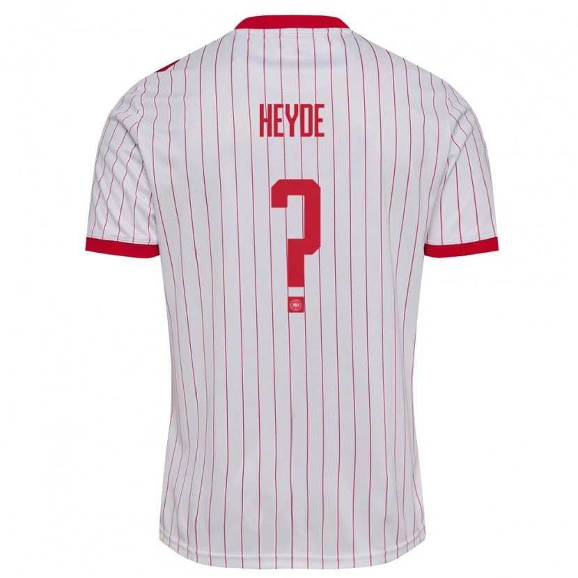 Danxen Niño Camiseta Dinamarca Malte Heyde #0 Blanco Rojo 2ª Equipación 26-28 La Camisa México