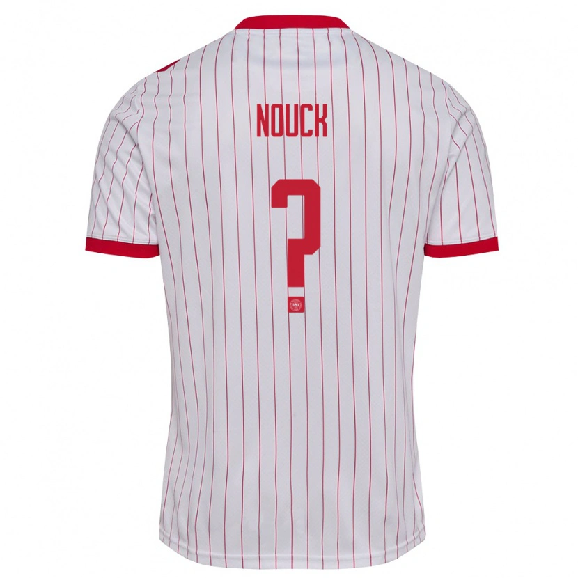Danxen Niño Camiseta Dinamarca Charly Nouck #0 Blanco Rojo 2ª Equipación 26-28 La Camisa México