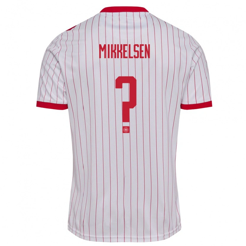 Danxen Niño Camiseta Dinamarca Sebastian Mikkelsen #0 Blanco Rojo 2ª Equipación 26-28 La Camisa México
