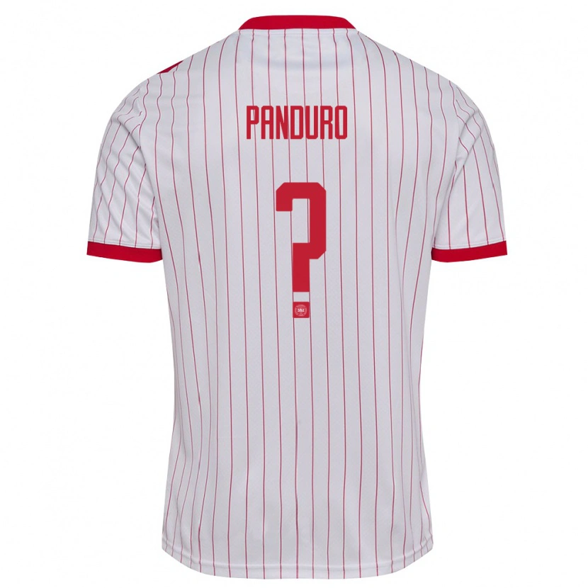 Danxen Niño Camiseta Dinamarca Tristan Panduro #0 Blanco Rojo 2ª Equipación 26-28 La Camisa México