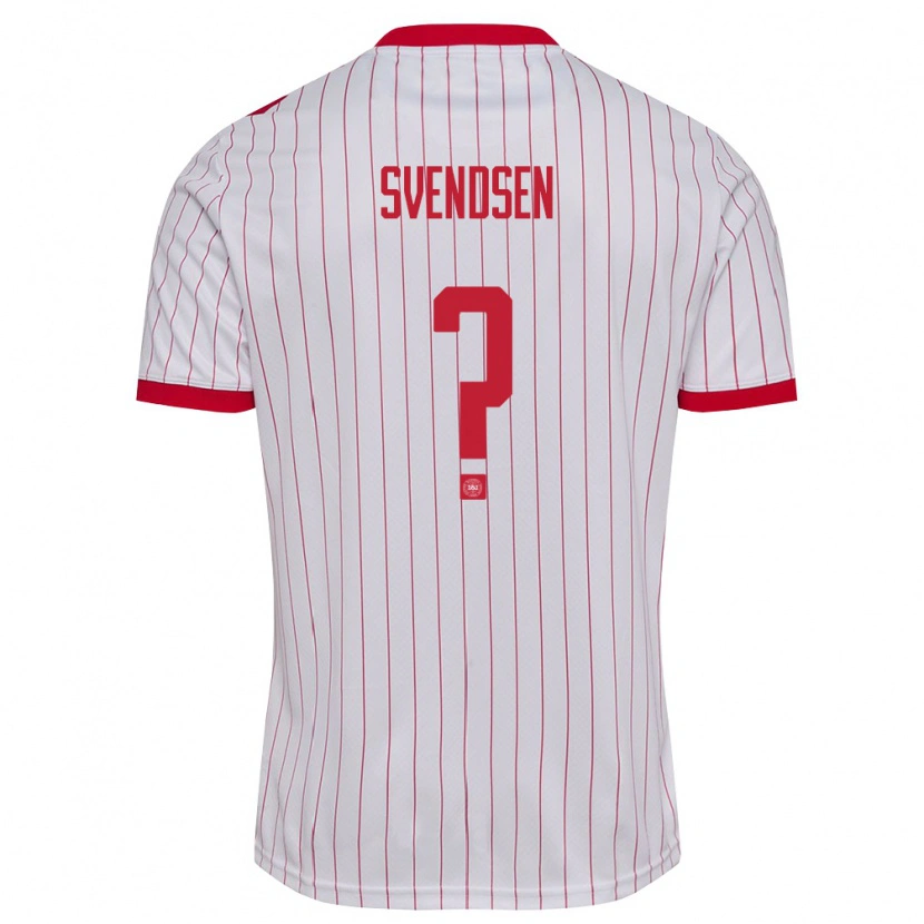 Danxen Niño Camiseta Dinamarca Tjalfe Svendsen #0 Blanco Rojo 2ª Equipación 26-28 La Camisa México