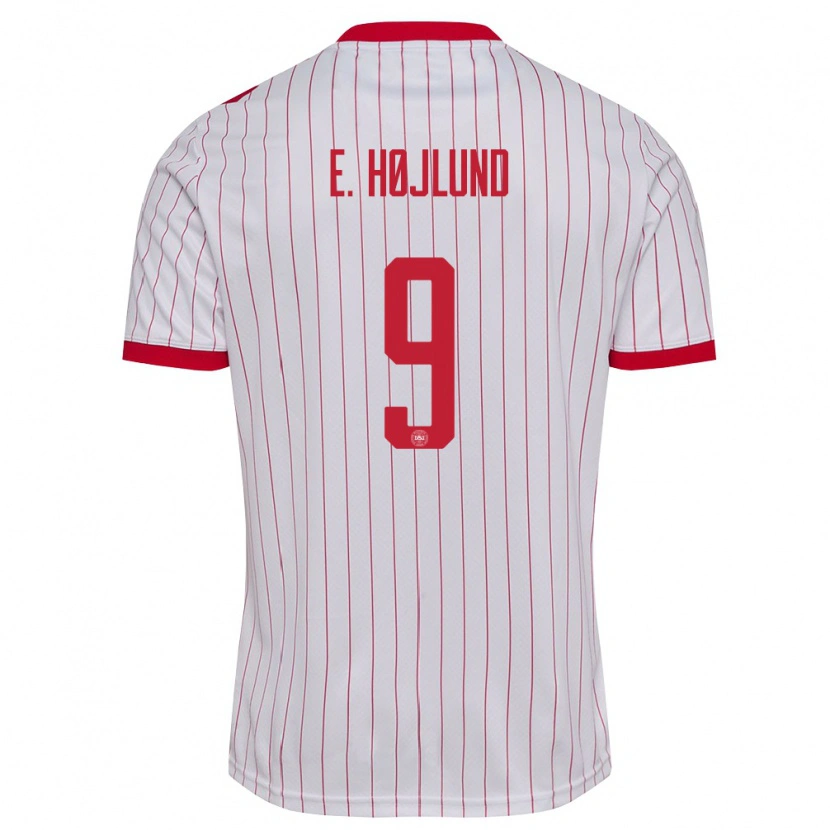 Danxen Niño Camiseta Dinamarca Emil Højlund #9 Blanco Rojo 2ª Equipación 26-28 La Camisa México
