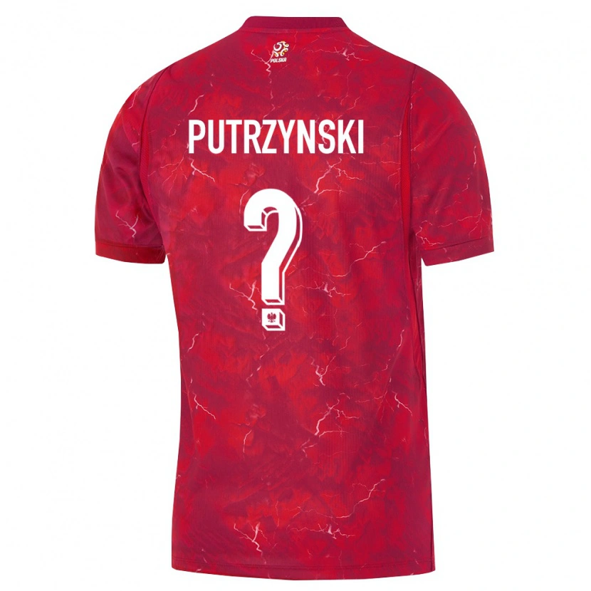 Danxen Niño Camiseta Polonia Oskar Putrzynski #0 Rojo Blanco 2ª Equipación 26-28 La Camisa México