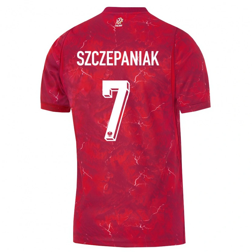 Danxen Niño Camiseta Polonia Mateusz Szczepaniak #7 Rojo Blanco 2ª Equipación 26-28 La Camisa México