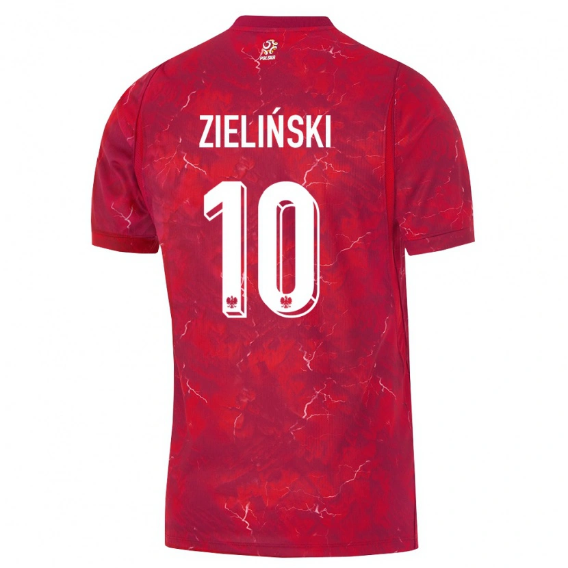 Danxen Niño Camiseta Polonia Piotr Zieliński #10 Rojo Blanco 2ª Equipación 26-28 La Camisa México