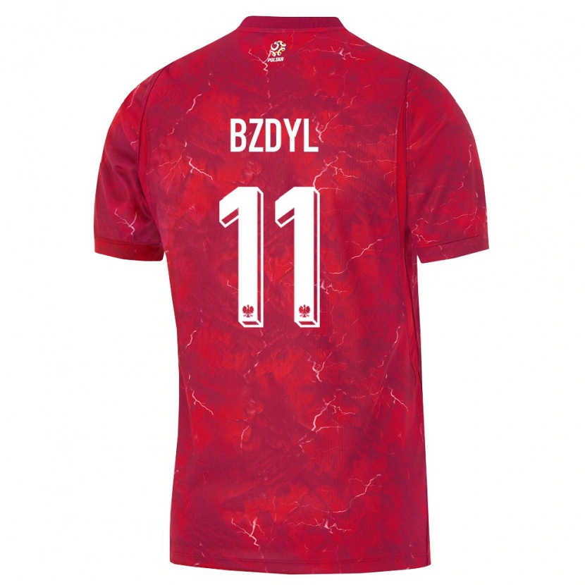 Danxen Niño Camiseta Polonia Fabian Bzdyl #11 Rojo Blanco 2ª Equipación 26-28 La Camisa México