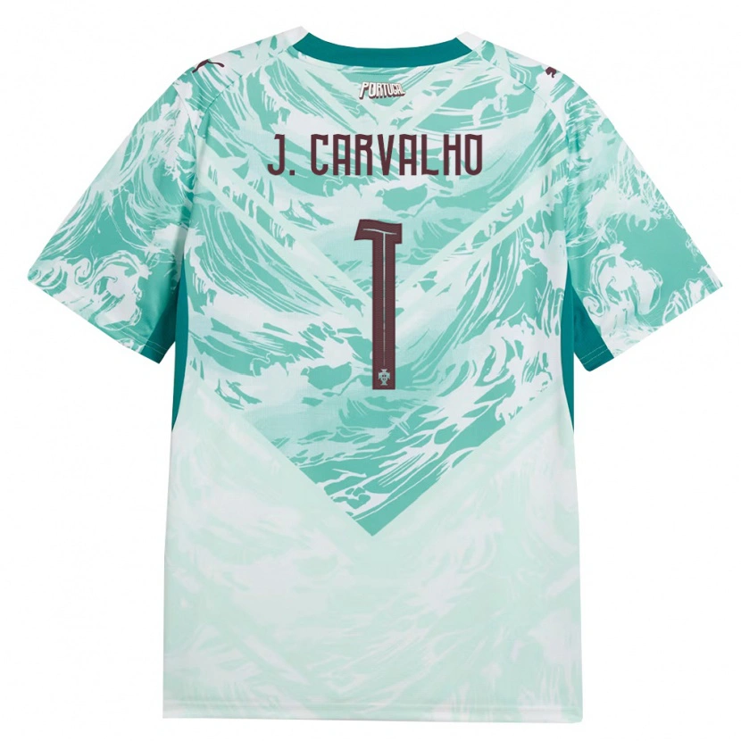 Danxen Niño Camiseta Portugal João Carvalho #1 Azul Cielo Blanco Verde 2ª Equipación 26-28 La Camisa México