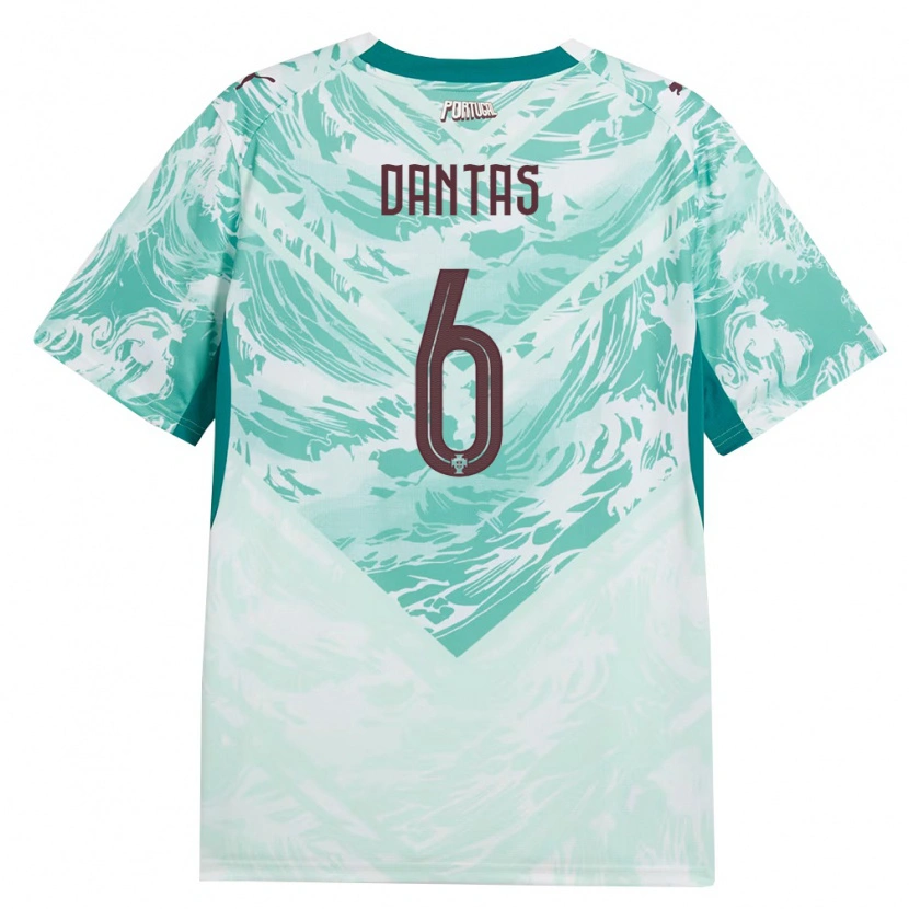 Danxen Niño Camiseta Portugal Tiago Dantas #6 Azul Cielo Blanco Verde 2ª Equipación 26-28 La Camisa México