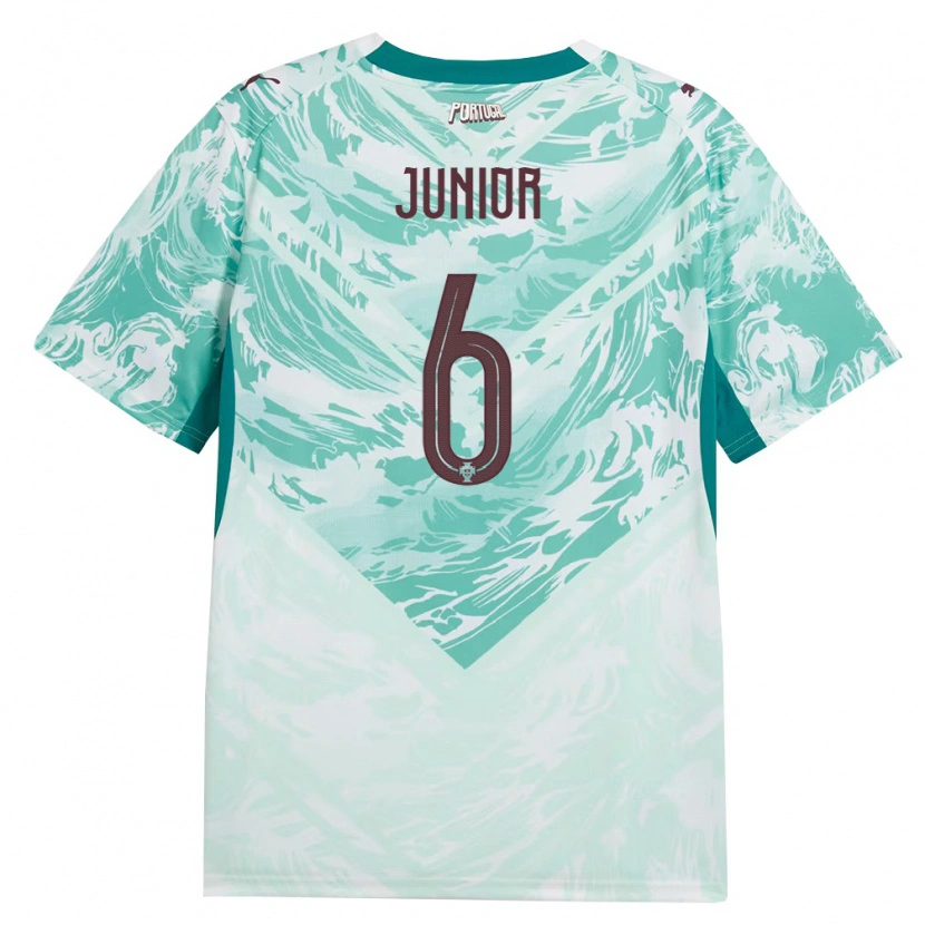 Danxen Niño Camiseta Portugal Marlon Junior #6 Azul Cielo Blanco Verde 2ª Equipación 26-28 La Camisa México