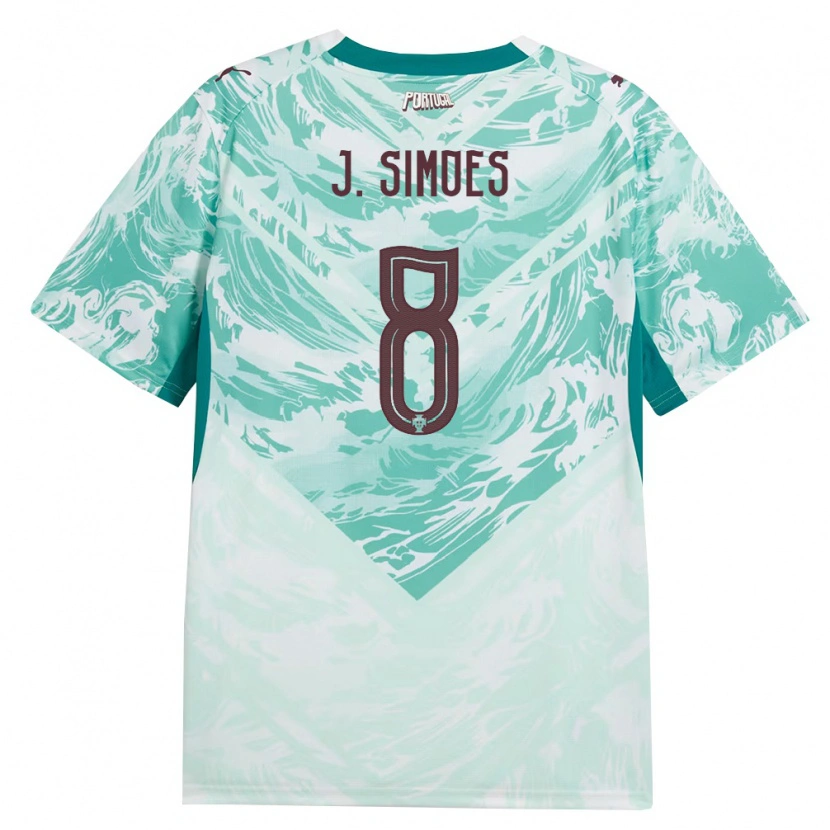 Danxen Niño Camiseta Portugal João Simões #8 Azul Cielo Blanco Verde 2ª Equipación 26-28 La Camisa México