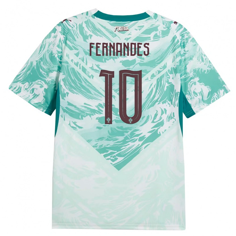 Danxen Niño Camiseta Portugal Francisco Fernandes #10 Azul Cielo Blanco Verde 2ª Equipación 26-28 La Camisa México