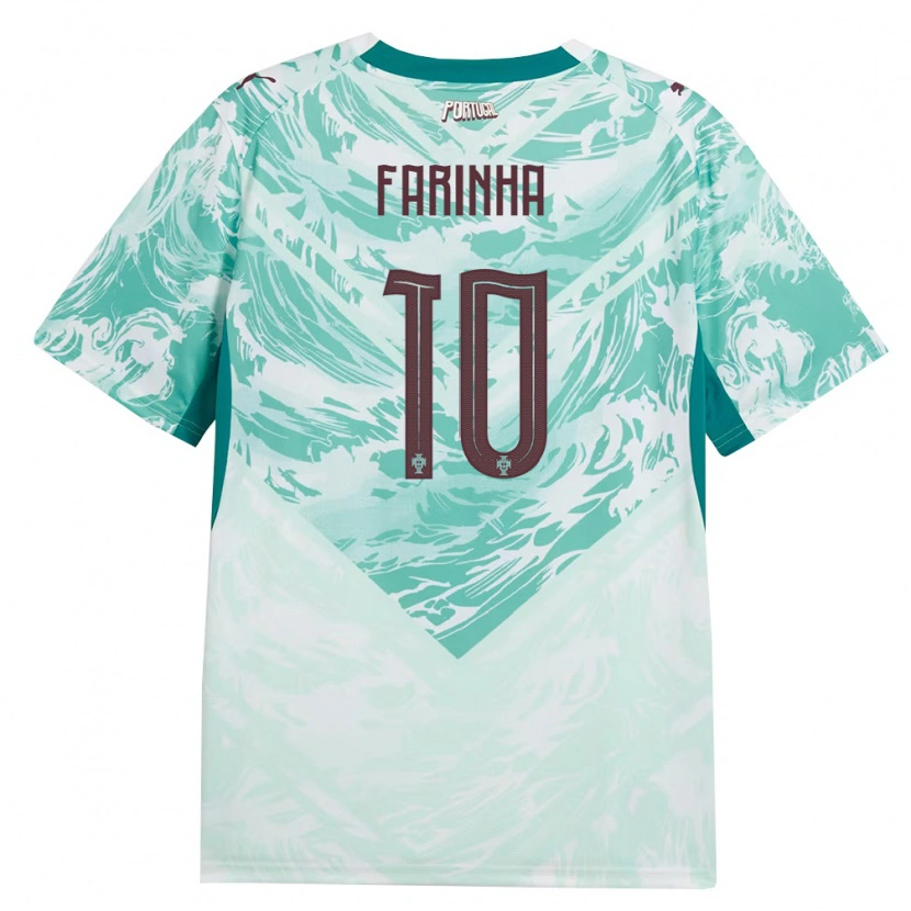 Danxen Niño Camiseta Portugal Diego Farinha #10 Azul Cielo Blanco Verde 2ª Equipación 26-28 La Camisa México