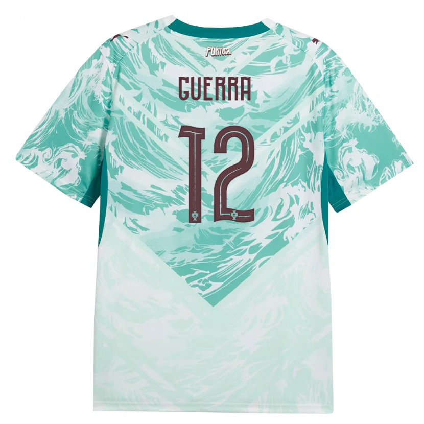 Danxen Niño Camiseta Portugal Afonso Guerra #12 Azul Cielo Blanco Verde 2ª Equipación 26-28 La Camisa México