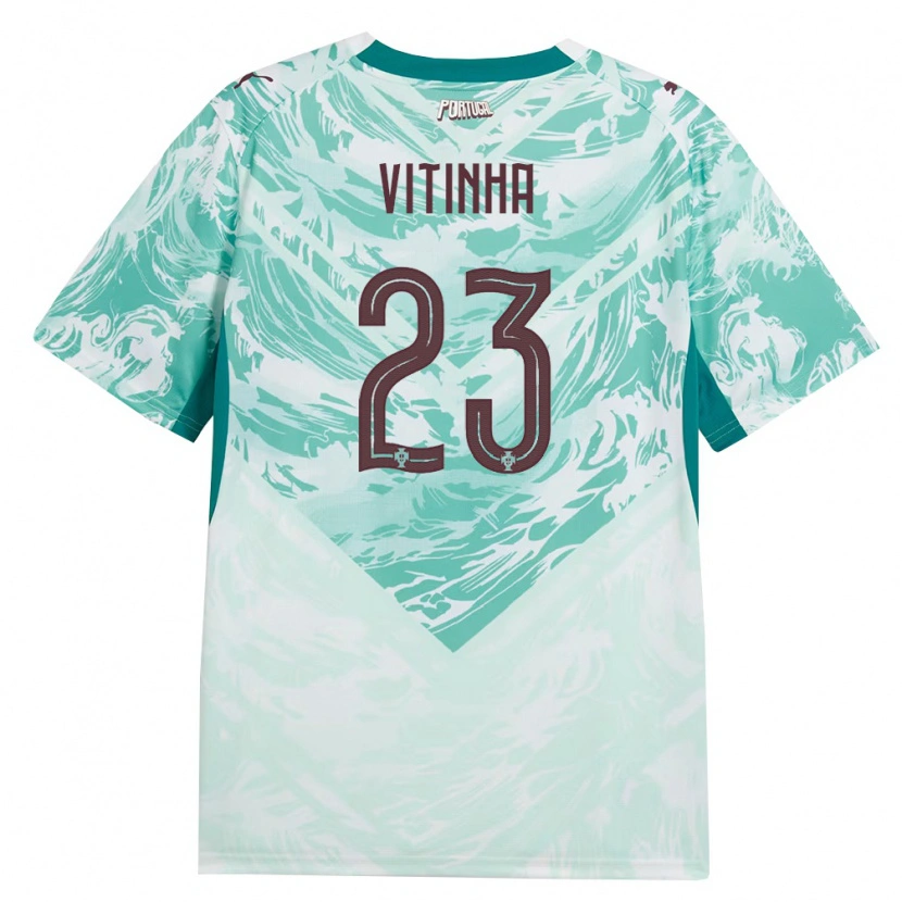 Danxen Niño Camiseta Portugal Vitinha #23 Azul Cielo Blanco Verde 2ª Equipación 26-28 La Camisa México