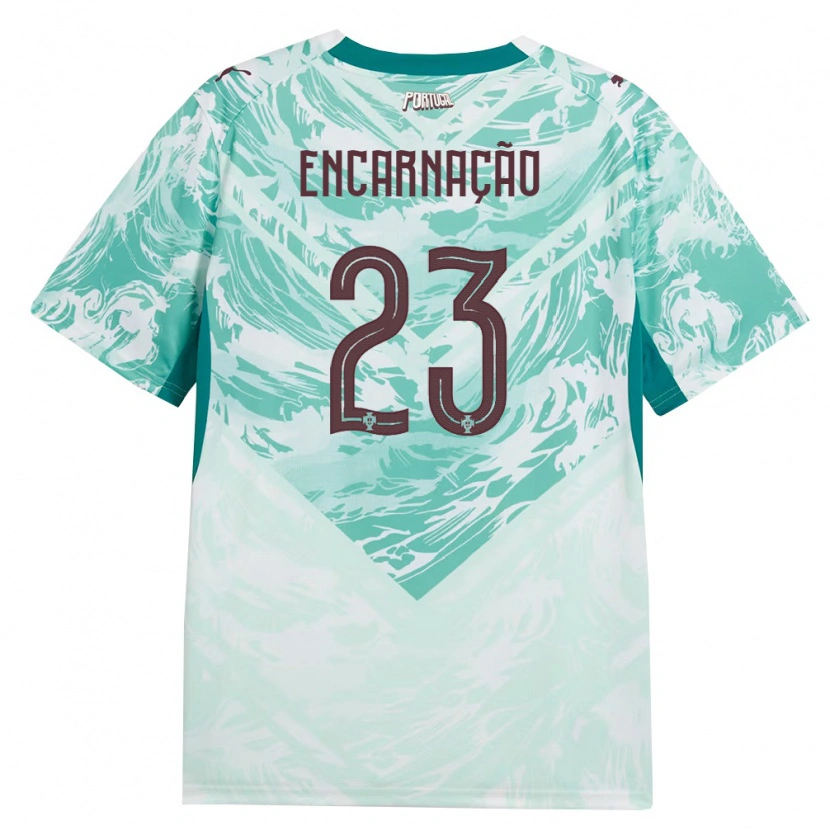 Danxen Niño Camiseta Portugal Telma Encarnacao #23 Azul Cielo Blanco Verde 2ª Equipación 26-28 La Camisa México
