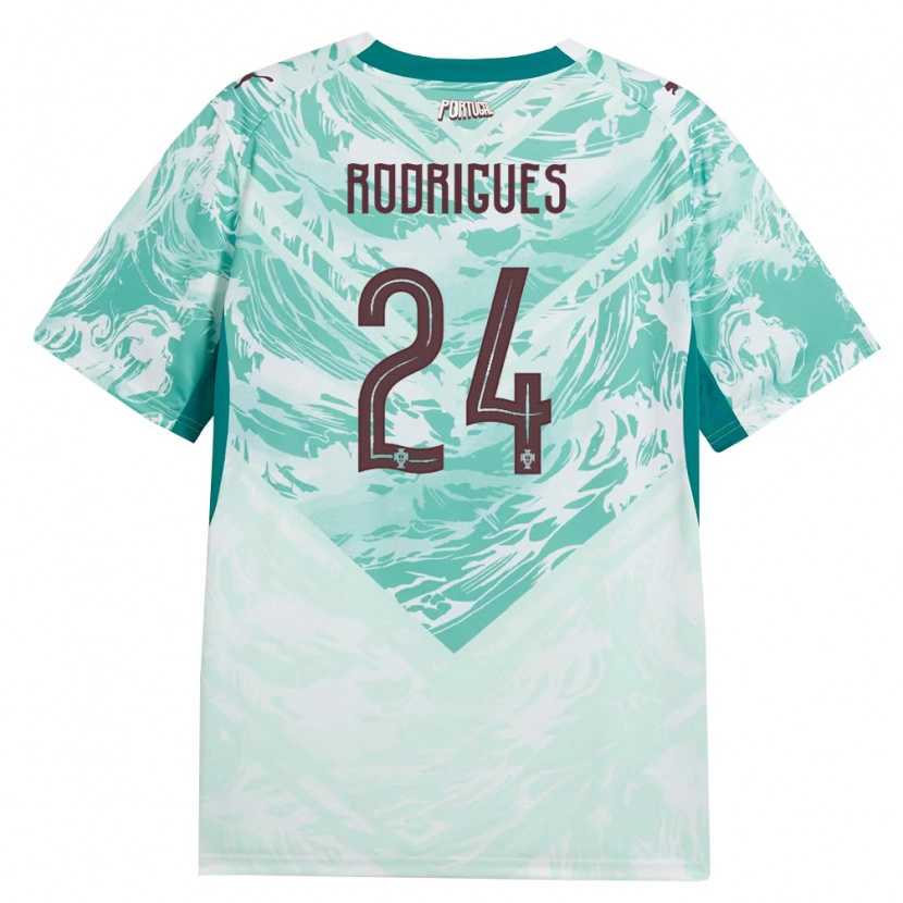 Danxen Niño Camiseta Portugal David Rodrigues #24 Azul Cielo Blanco Verde 2ª Equipación 26-28 La Camisa México