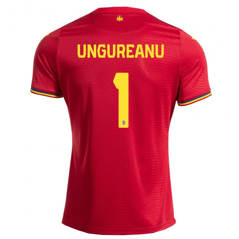 Danxen Niño Camiseta Rumania Bogdan Ungureanu #1 Rojo Marino Amarillo 2ª Equipación 26-28 La Camisa México