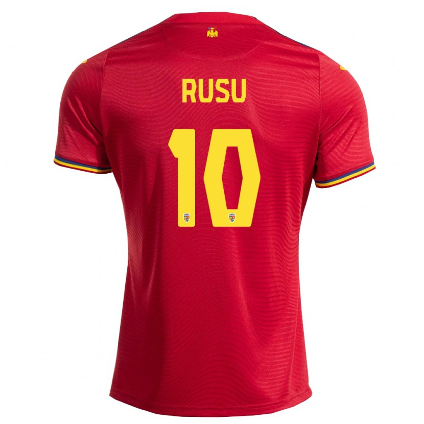 Danxen Niño Camiseta Rumania Ryan Rusu #10 Rojo Marino Amarillo 2ª Equipación 26-28 La Camisa México