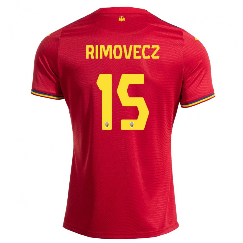 Danxen Niño Camiseta Rumania Sergiu Rimovecz #15 Rojo Marino Amarillo 2ª Equipación 26-28 La Camisa México