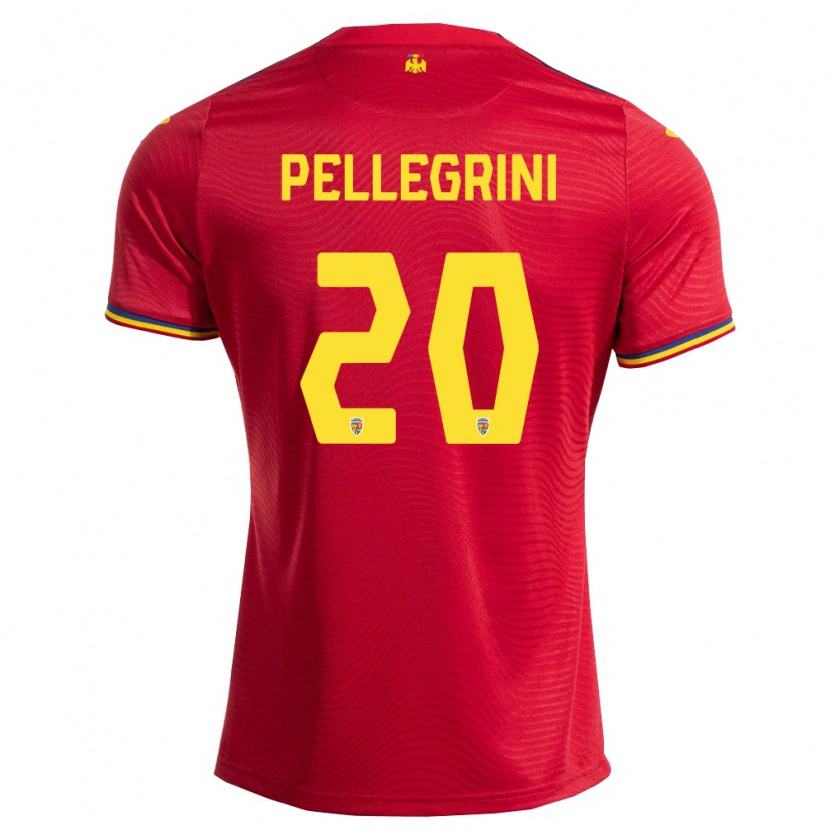 Danxen Niño Camiseta Rumania Fernando Pellegrini #20 Rojo Marino Amarillo 2ª Equipación 26-28 La Camisa México