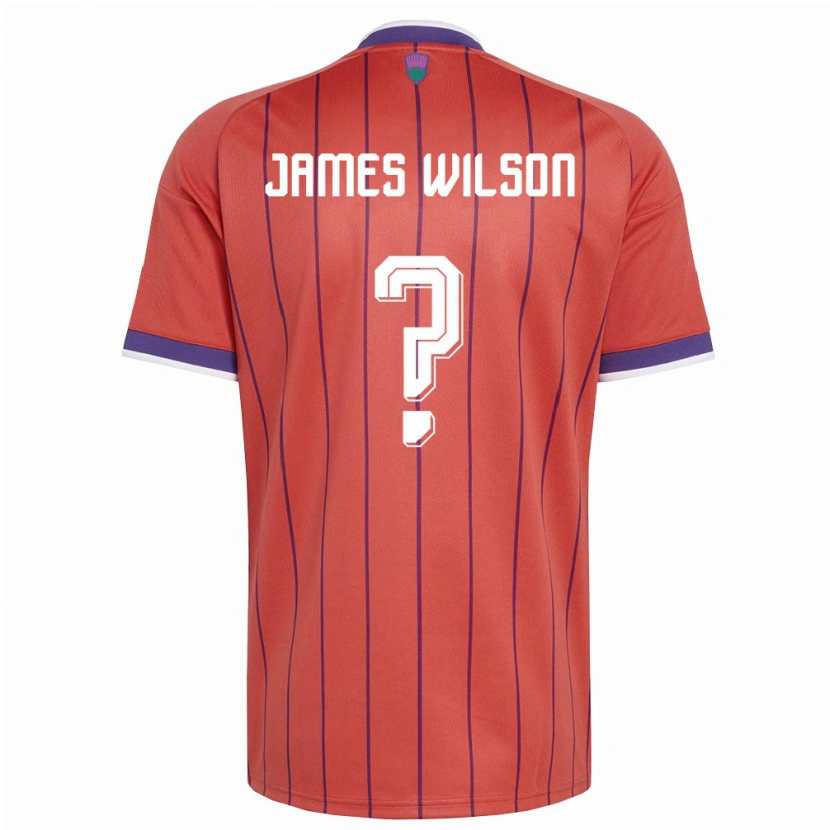 Danxen Niño Camiseta Escocia James Wilson #0 Naranja Púrpura 2ª Equipación 26-28 La Camisa México