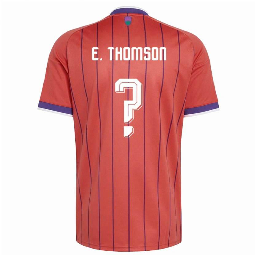 Danxen Niño Camiseta Escocia Ethan Thomson #0 Naranja Púrpura 2ª Equipación 26-28 La Camisa México