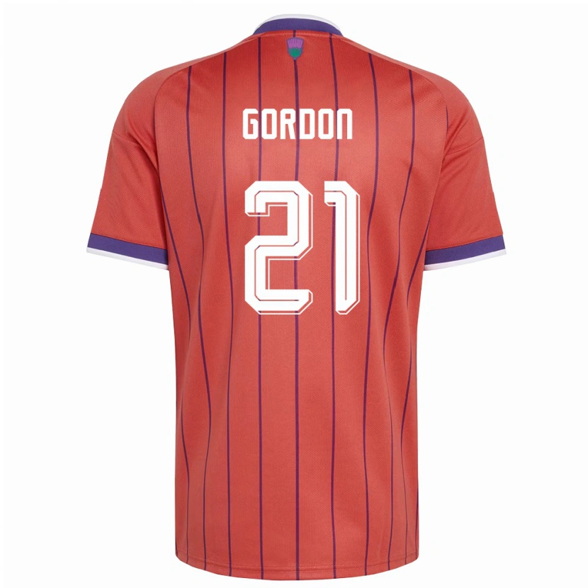 Danxen Niño Camiseta Escocia Craig Gordon #21 Naranja Púrpura 2ª Equipación 26-28 La Camisa México