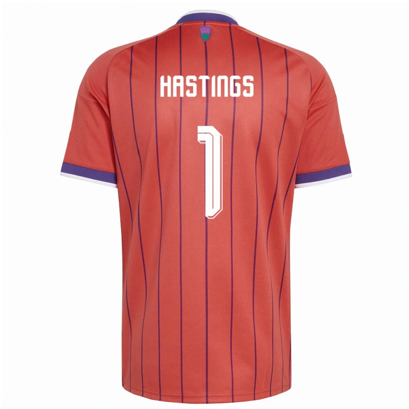 Danxen Niño Camiseta Escocia Joe Hastings #1 Naranja Púrpura 2ª Equipación 26-28 La Camisa México