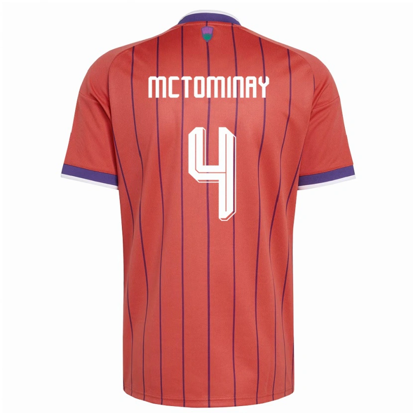 Danxen Niño Camiseta Escocia Scott Mctominay #4 Naranja Púrpura 2ª Equipación 26-28 La Camisa México