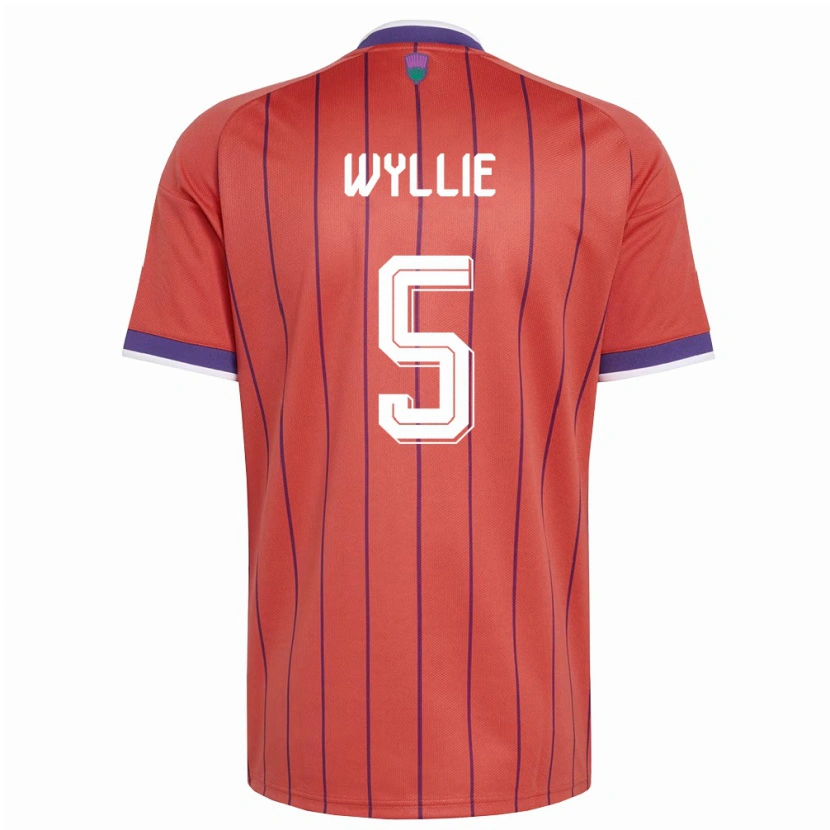 Danxen Niño Camiseta Escocia Jack Wyllie #5 Naranja Púrpura 2ª Equipación 26-28 La Camisa México