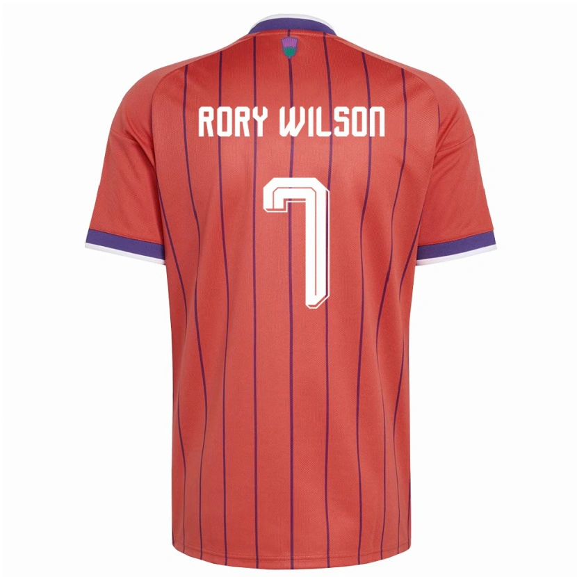Danxen Niño Camiseta Escocia Rory Wilson #7 Naranja Púrpura 2ª Equipación 26-28 La Camisa México