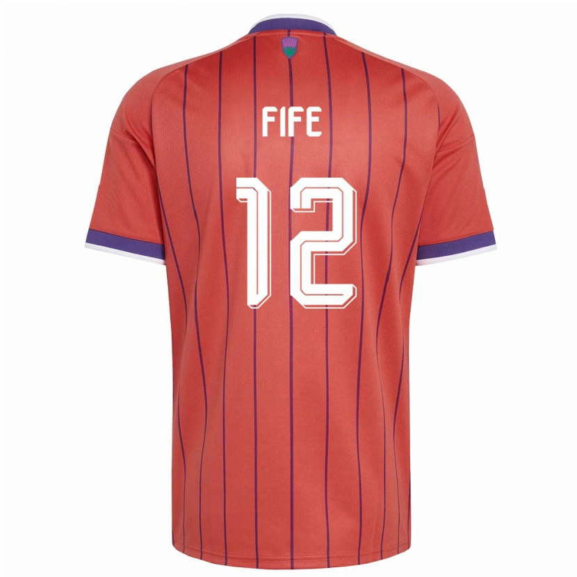 Danxen Niño Camiseta Escocia Jenna Fife #12 Naranja Púrpura 2ª Equipación 26-28 La Camisa México