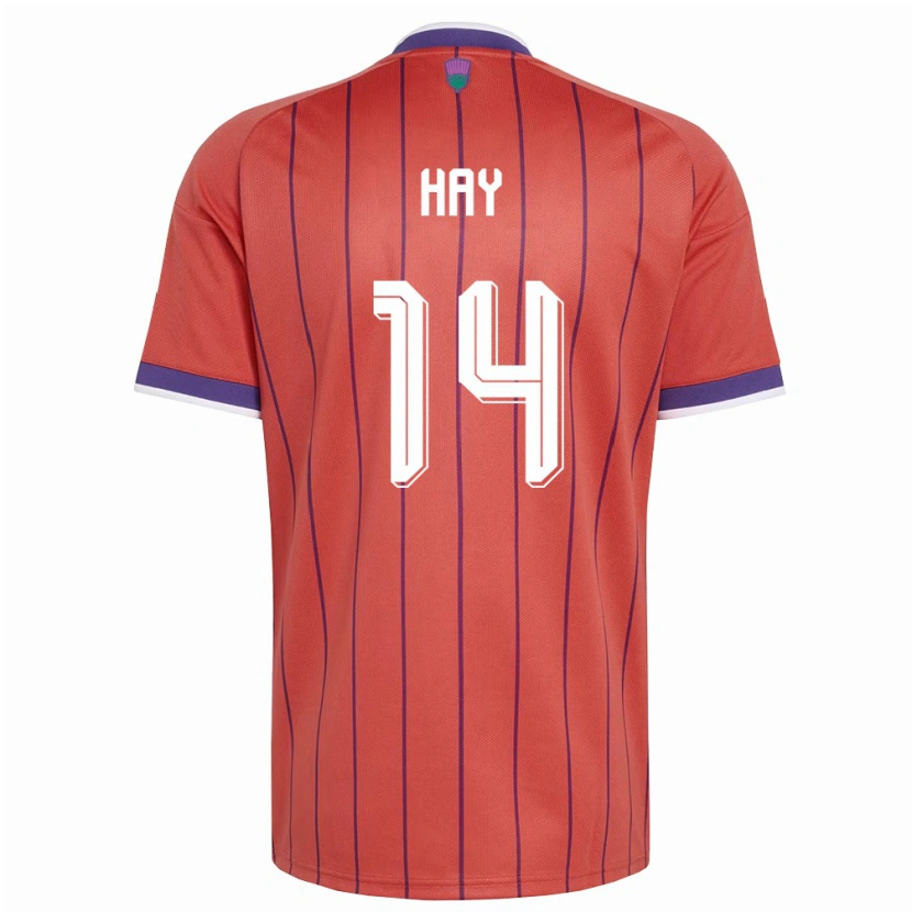 Danxen Niño Camiseta Escocia Brogan Hay #14 Naranja Púrpura 2ª Equipación 26-28 La Camisa México