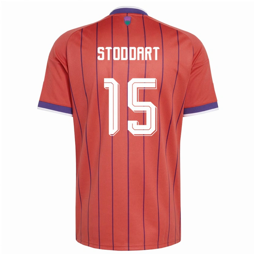 Danxen Niño Camiseta Escocia Ben Stoddart #15 Naranja Púrpura 2ª Equipación 26-28 La Camisa México