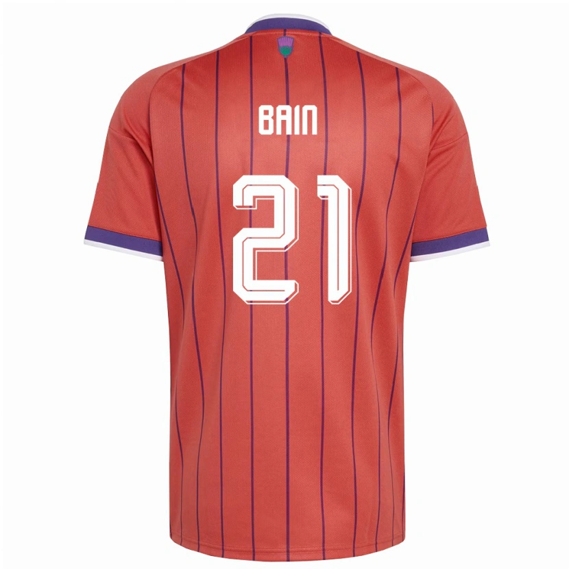 Danxen Niño Camiseta Escocia Scott Bain #21 Naranja Púrpura 2ª Equipación 26-28 La Camisa México