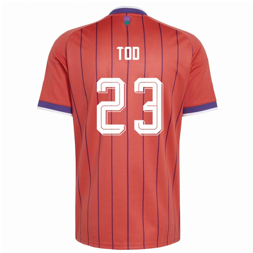 Danxen Niño Camiseta Escocia Andy Tod #23 Naranja Púrpura 2ª Equipación 26-28 La Camisa México