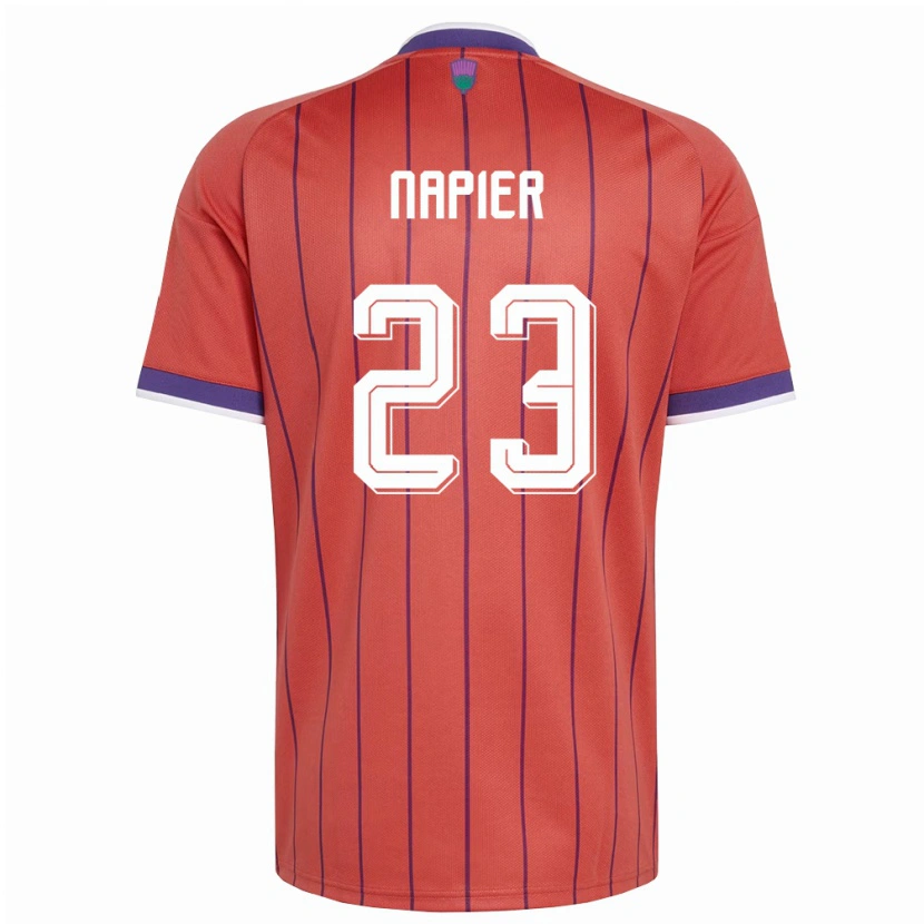 Danxen Niño Camiseta Escocia Jamie-Lee Napier #23 Naranja Púrpura 2ª Equipación 26-28 La Camisa México