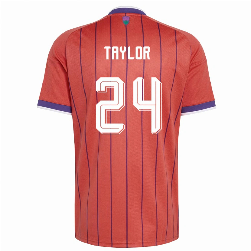 Danxen Niño Camiseta Escocia Greg Taylor #24 Naranja Púrpura 2ª Equipación 26-28 La Camisa México