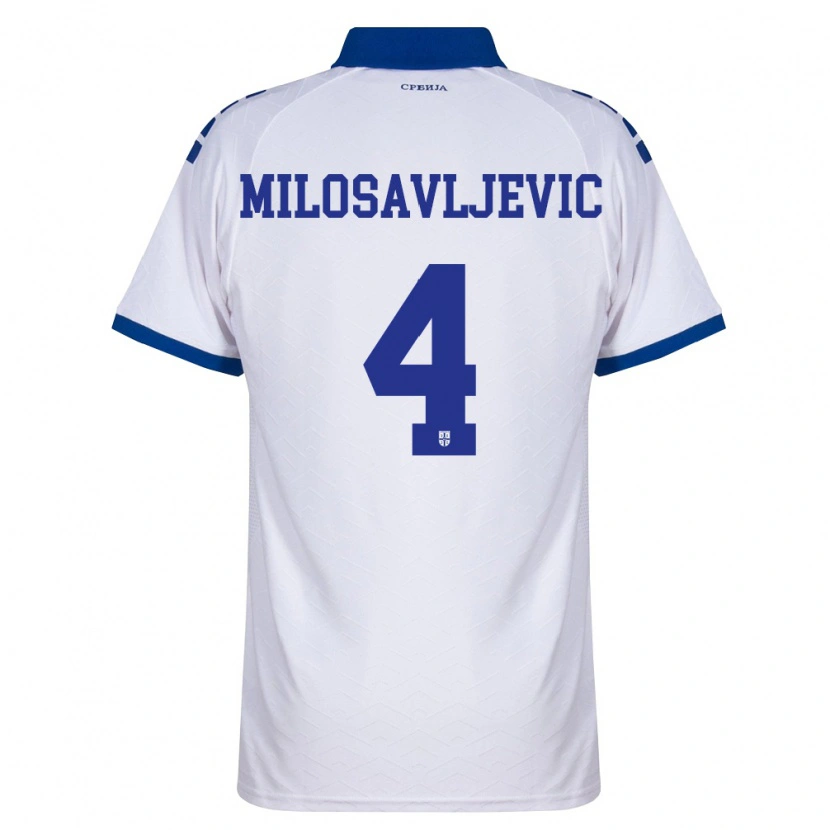 Danxen Niño Camiseta Serbia Veljko Milosavljevic #4 Marino Blanco Rojo 2ª Equipación 26-28 La Camisa México