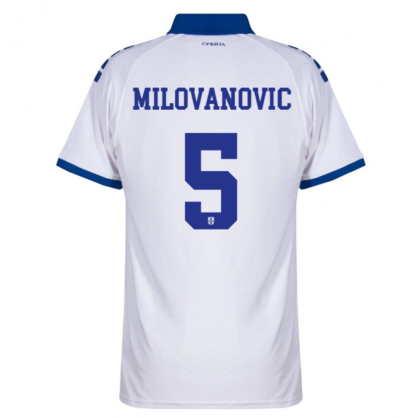 Danxen Niño Camiseta Serbia Mateja Milovanovic #5 Marino Blanco Rojo 2ª Equipación 26-28 La Camisa México