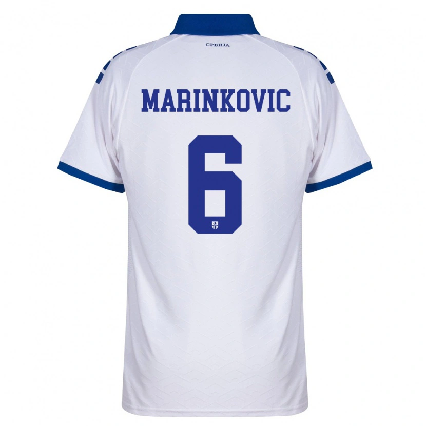 Danxen Niño Camiseta Serbia Vojin Marinkovic #6 Marino Blanco Rojo 2ª Equipación 26-28 La Camisa México