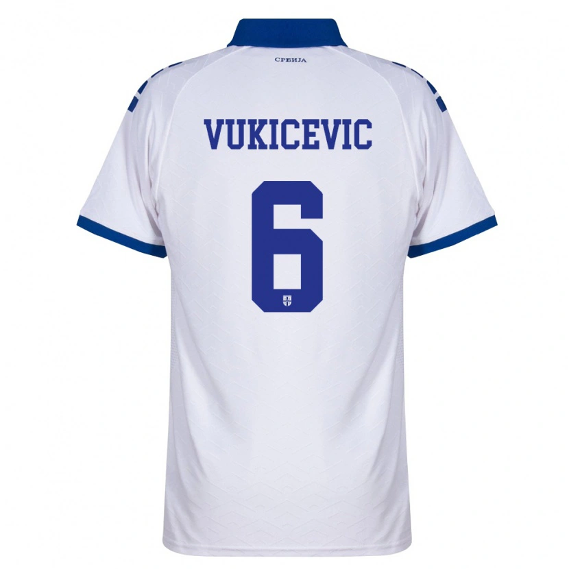 Danxen Niño Camiseta Serbia Aleksej Vukicevic #6 Marino Blanco Rojo 2ª Equipación 26-28 La Camisa México