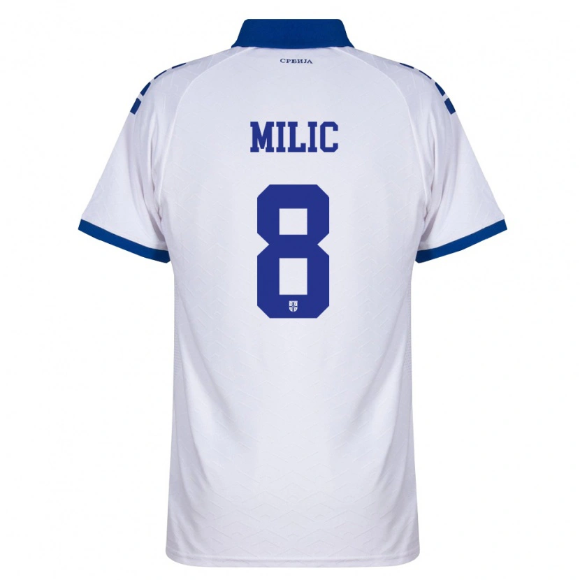 Danxen Niño Camiseta Serbia Lazar Milic #8 Marino Blanco Rojo 2ª Equipación 26-28 La Camisa México