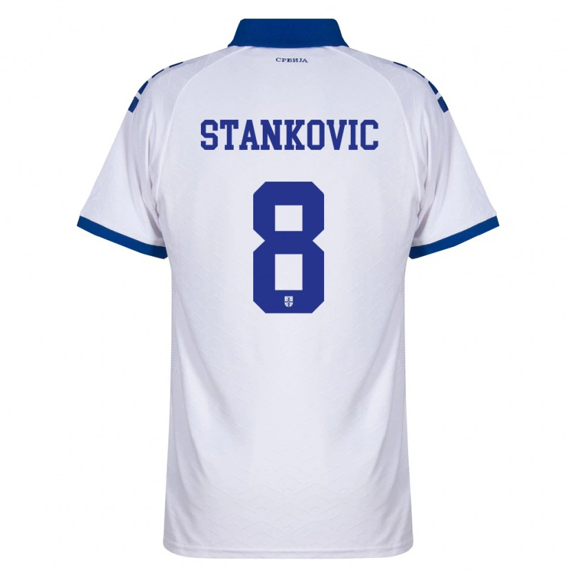 Danxen Niño Camiseta Serbia Nikola Stankovic #8 Marino Blanco Rojo 2ª Equipación 26-28 La Camisa México