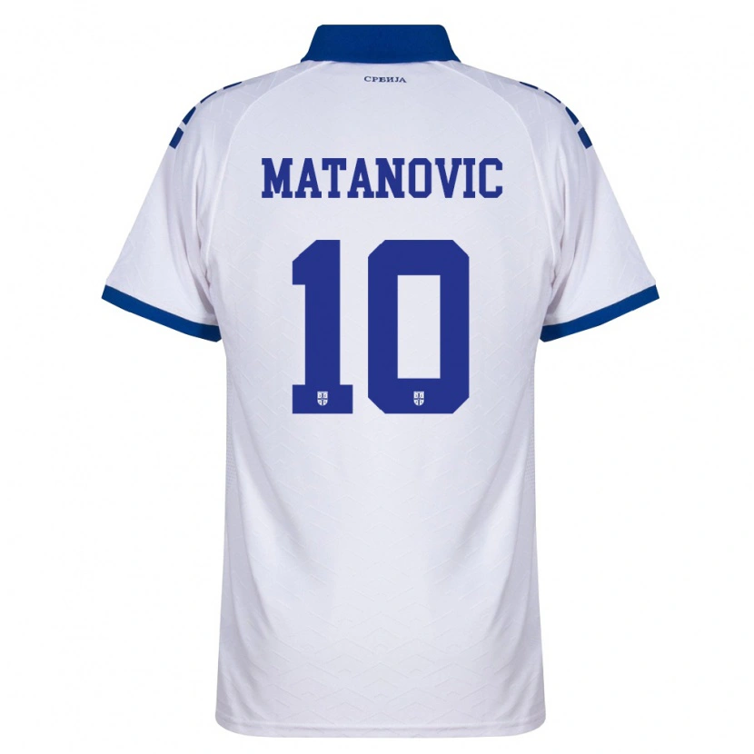 Danxen Niño Camiseta Serbia Ognjen Matanovic #10 Marino Blanco Rojo 2ª Equipación 26-28 La Camisa México
