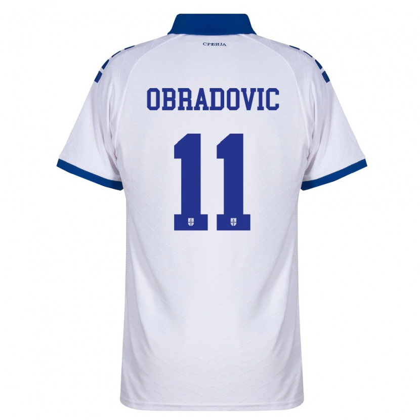 Danxen Niño Camiseta Serbia Ognjen Obradovic #11 Marino Blanco Rojo 2ª Equipación 26-28 La Camisa México
