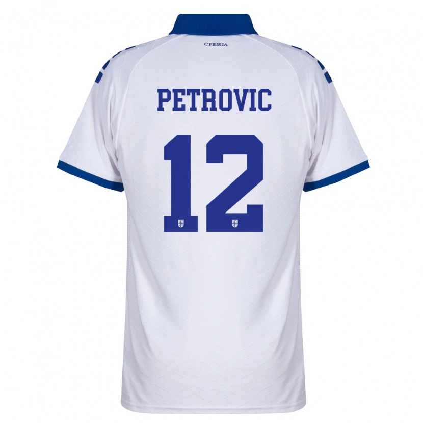 Danxen Niño Camiseta Serbia Djordje Petrovic #12 Marino Blanco Rojo 2ª Equipación 26-28 La Camisa México