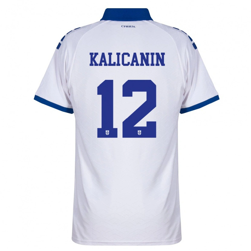 Danxen Niño Camiseta Serbia Lazar Kalicanin #12 Marino Blanco Rojo 2ª Equipación 26-28 La Camisa México